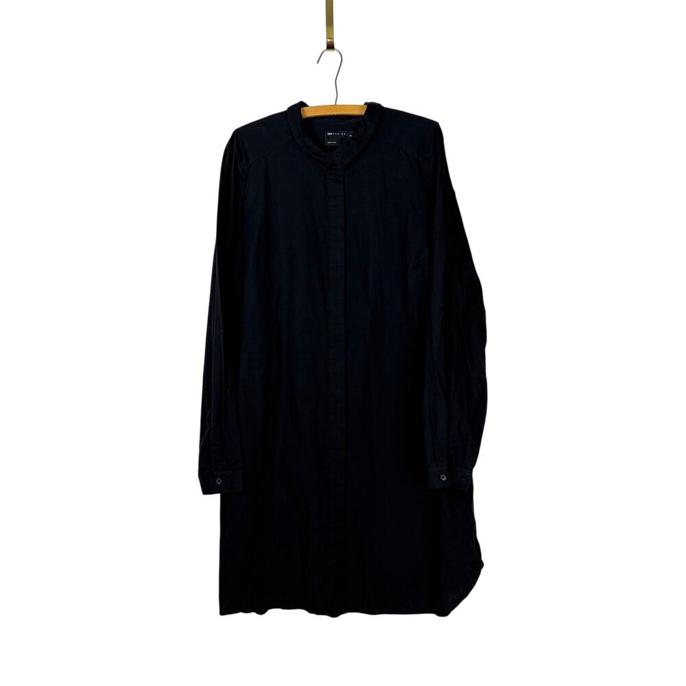 ASOS Design Black Long Sleeve Shirt Dress Womens Size 16 Button Front